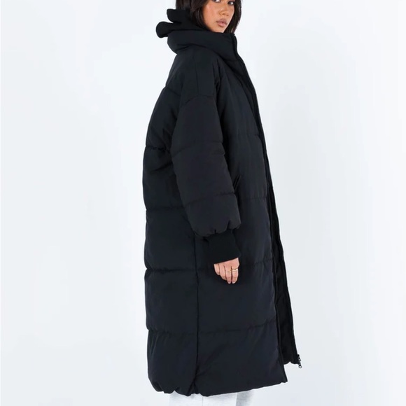 Abe Longline Puffer Jacket Black - Picture 6 of 6